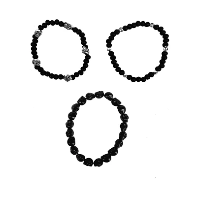 Multi-Pack Skull Beaded Bracelets