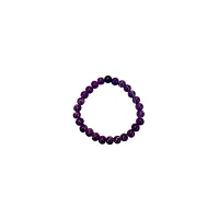 Purple Marble and Black Long Distance Beaded Bracelets - 2 Pack
