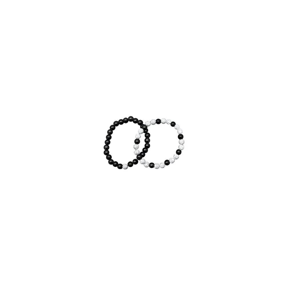 Black and White Distance Bracelets - 2 Pack