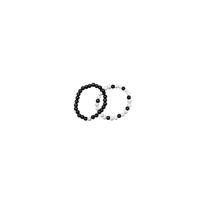 Black and White Distance Bracelets - 2 Pack