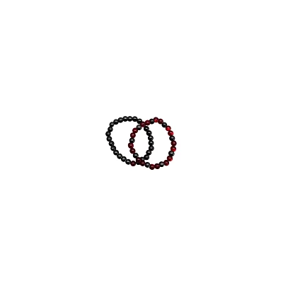 Red and Gray Long Distance Beaded Bracelets – 2 Pack