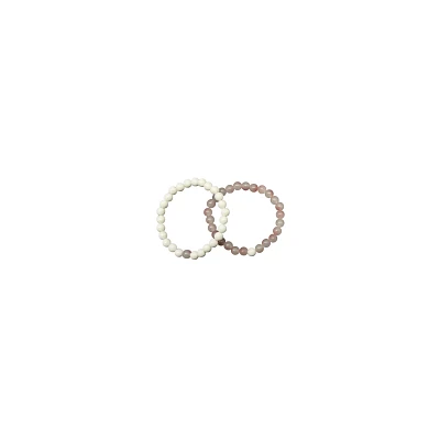 Pink and White Long Distance Beaded Bracelets – 2 Pack
