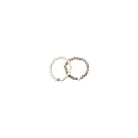 Pink and White Long Distance Beaded Bracelets – 2 Pack