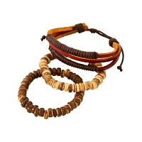 Multi-Pack Brown Beaded Rope Bracelets - 5 Pack