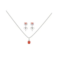 CZ January Birthstone Necklace and Stud Earring Set