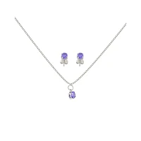 February Birthstone Necklace and Stud Earring Set