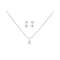 CZ April Birthstone Necklace and Stud Earring Set