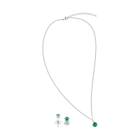 May Birthstone Necklace and Earring Set
