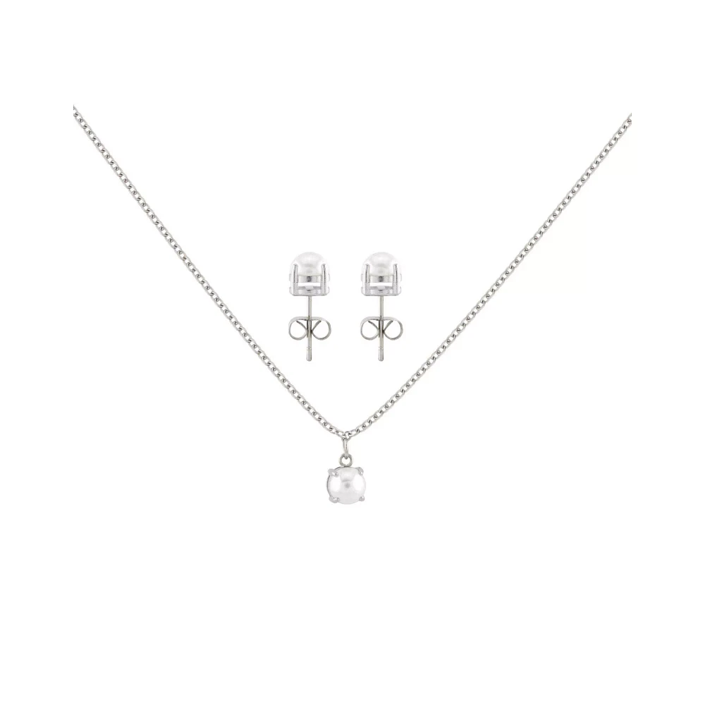 June Birthstone Necklace and Stud Earring Set