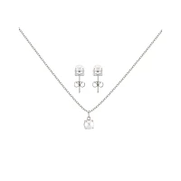 June Birthstone Necklace and Stud Earring Set