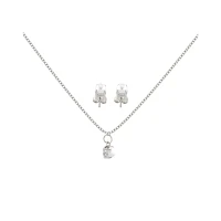 June Birthstone Necklace and Stud Earring Set