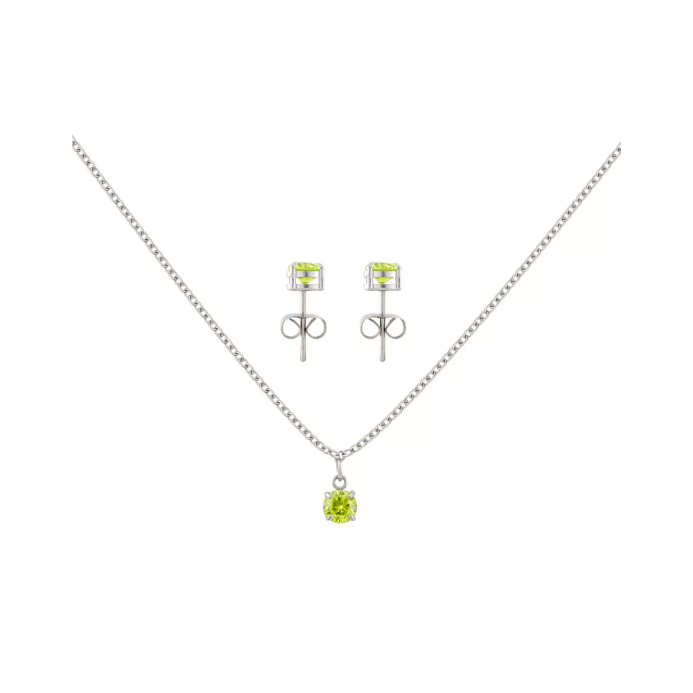 August Birthstone Necklace and Earring Set
