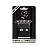Studex Silvertone CZ Sterilized Stud Earrings - 6mm