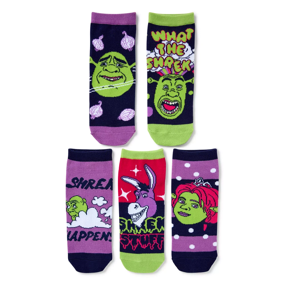 Multi-Pack Shrek Statement No Show Socks - 5 Pack
