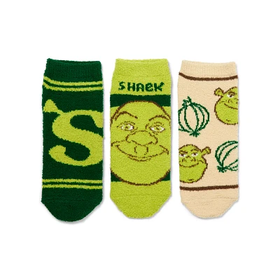 Fuzzy Shrek No Show Socks - 3 Pair