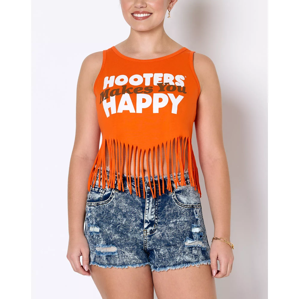 Hooters Makes You Happy Fringe Tank Top