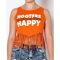 Hooters Makes You Happy Fringe Tank Top