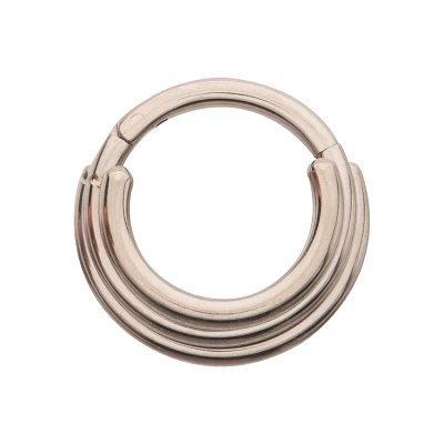 ASTM F-136 Titanium Stacked Hoop Septum Ring - 16 Gauge