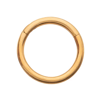 Gold ASTM F-136 Titanium Hinged Septum Ring - 16 Gauge