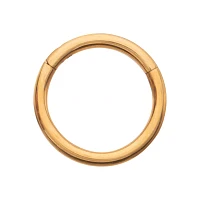 Gold ASTM F-136 Titanium Hinged Septum Ring - 16 Gauge