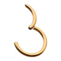 Gold ASTM F-136 Titanium Hinged Septum Ring - 16 Gauge