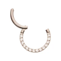 CZ ASTM F-136 Titanium Clicker Circle Septum Ring - 16 Gauge