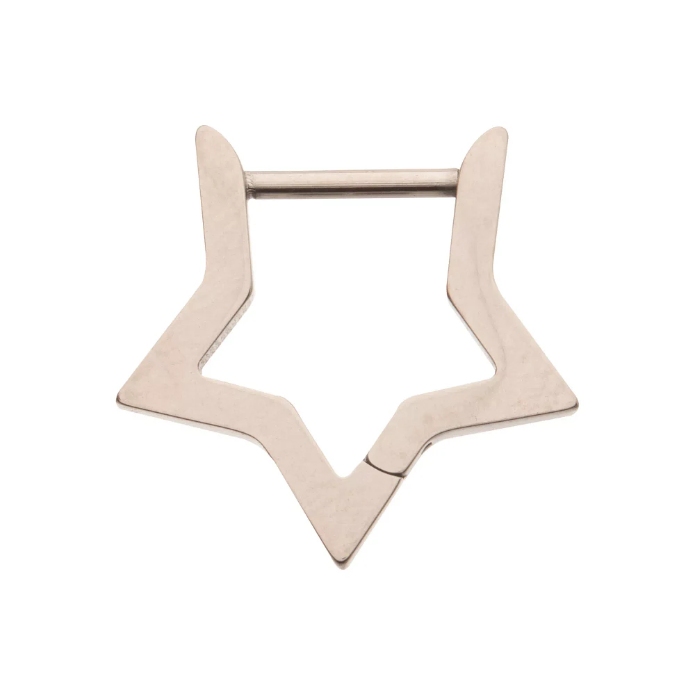 ASTM F-136 Titanium Star Clicker Septum Ring - 16 Gauge