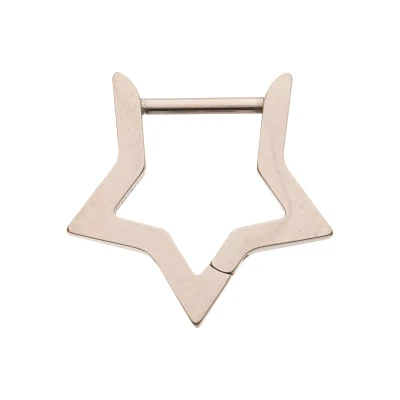 ASTM F-136 Titanium Star Clicker Septum Ring - 16 Gauge