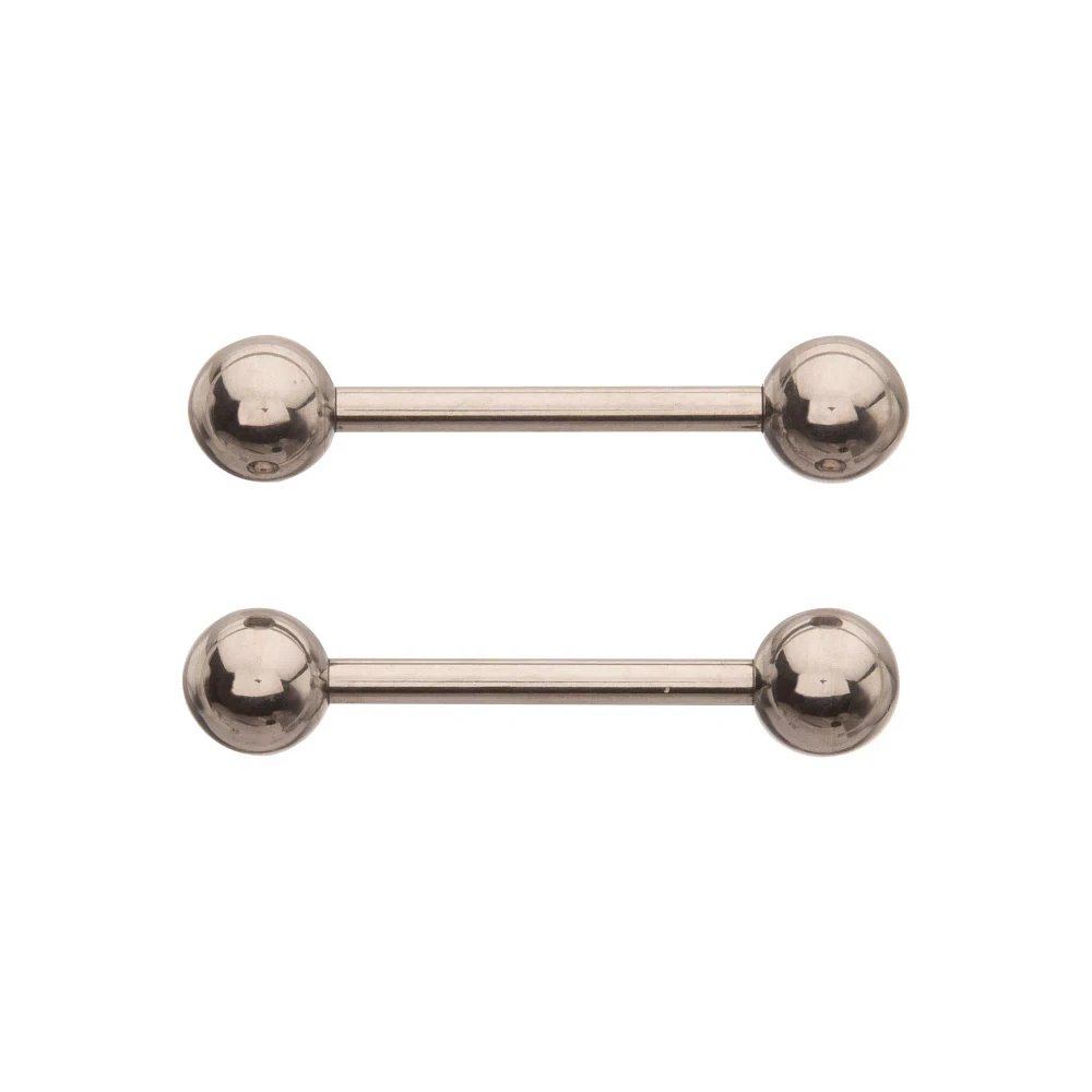 Basic Silver ASTM F-136 Titanium Nipple Barbells - 14 Gauge