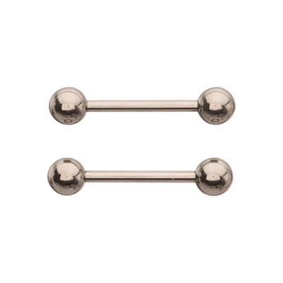 Basic Silver ASTM F-136 Titanium Nipple Barbells - 14 Gauge