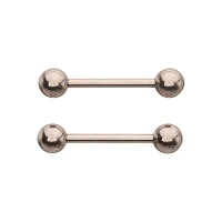 Basic Silver ASTM F-136 Titanium Nipple Barbells - 14 Gauge
