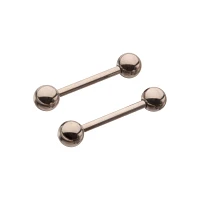 Basic Silver ASTM F-136 Titanium Nipple Barbells - 14 Gauge