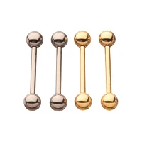 Multi-Pack Silver and Goldtone ASTM F-136 Titanium Nipple Barbells - 2 Pair