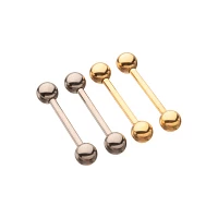 Multi-Pack Silver and Goldtone ASTM F-136 Titanium Nipple Barbells - 2 Pair