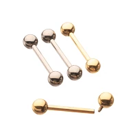 Multi-Pack Silver and Goldtone ASTM F-136 Titanium Nipple Barbells - 2 Pair
