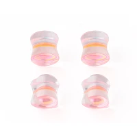Multi-Pack Pink Oil Slick Heart Plugs - 2 Pair