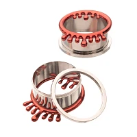 Red Drippy Screw Tunnel Plugs