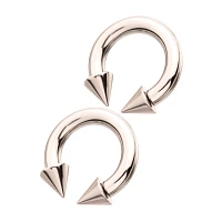 Silverplated Spike Horseshoe Rings - 8 Gauge