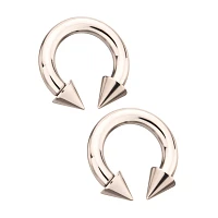 Silverplated Spike Horseshoe Rings - 8 Gauge