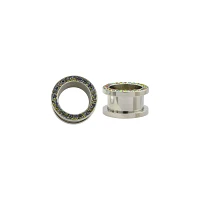 CZ Silvertone Titanium Tunnels