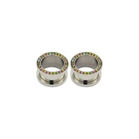 CZ Silvertone Titanium Tunnels