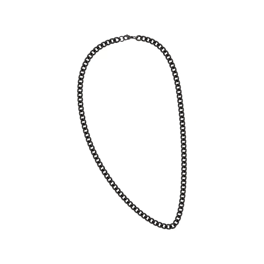 Thick Black Cuban Curb Chain Necklace