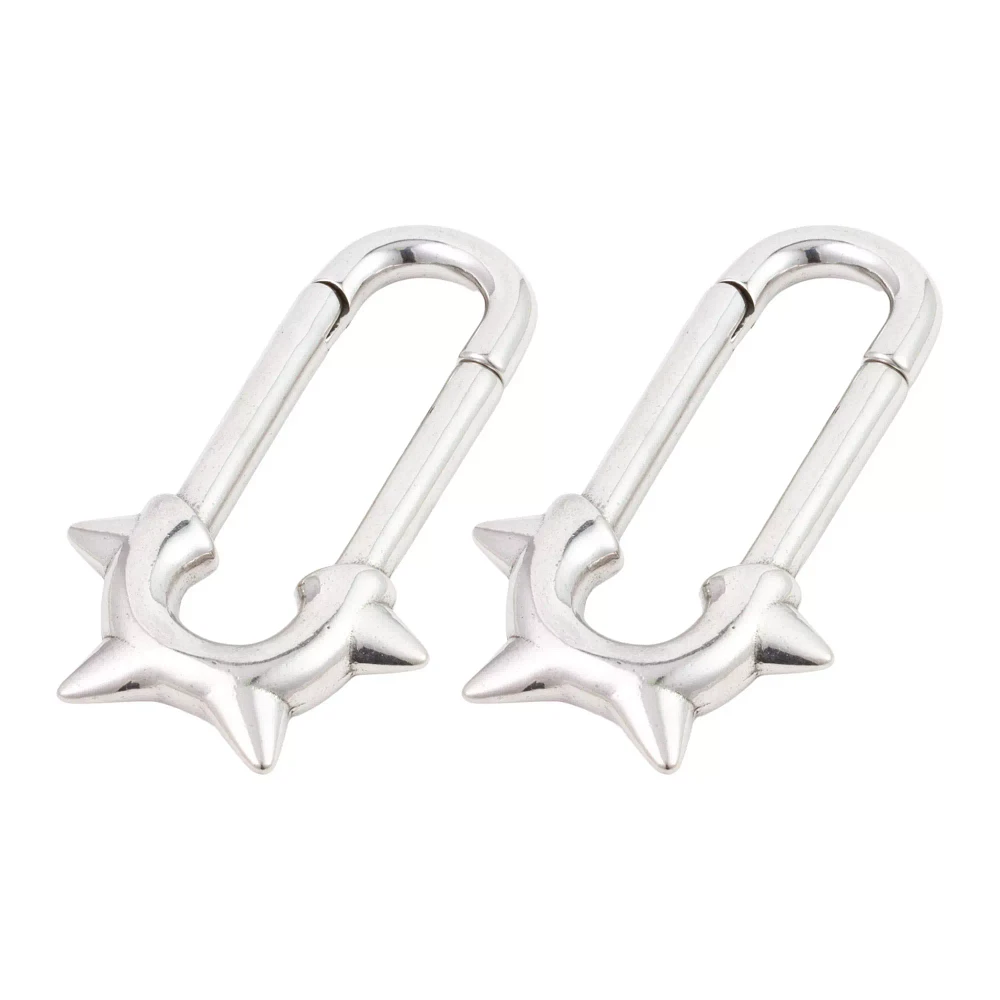 Spiked Safety Pin Earrings - 4 Gauge