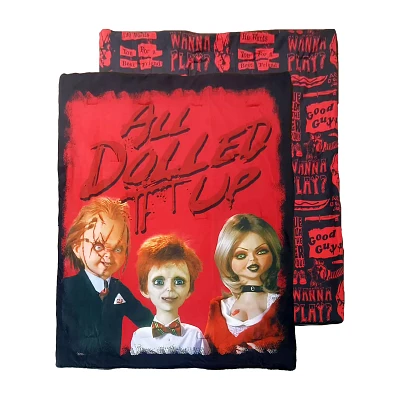 Chucky All Dolled Up Reversible Fleece Blanket