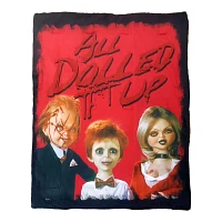 Chucky All Dolled Up Reversible Fleece Blanket