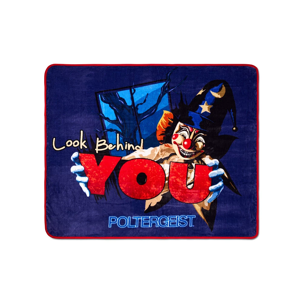 Look Behind You Clown Fleece Blanket - Poltergeist