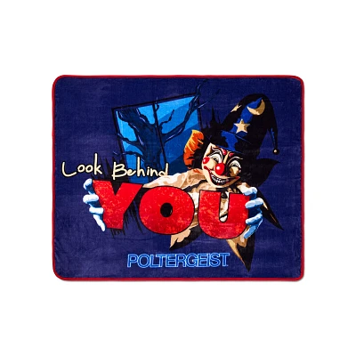 Look Behind You Clown Fleece Blanket - Poltergeist