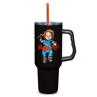Chucky Wanna Play Tumbler with Straw - 40 oz.
