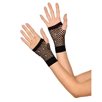 Fingerless Fishnet Rhinestone Gloves