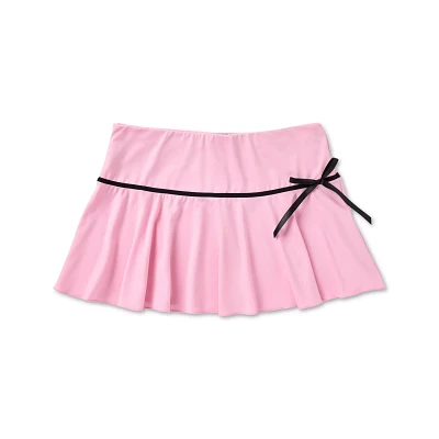 Pink and Black Bow Mini Skirt